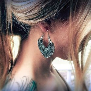 Any 2/$20! Antiqued Silver Boho Heart Earrings